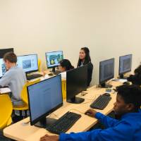 students using the computer lab